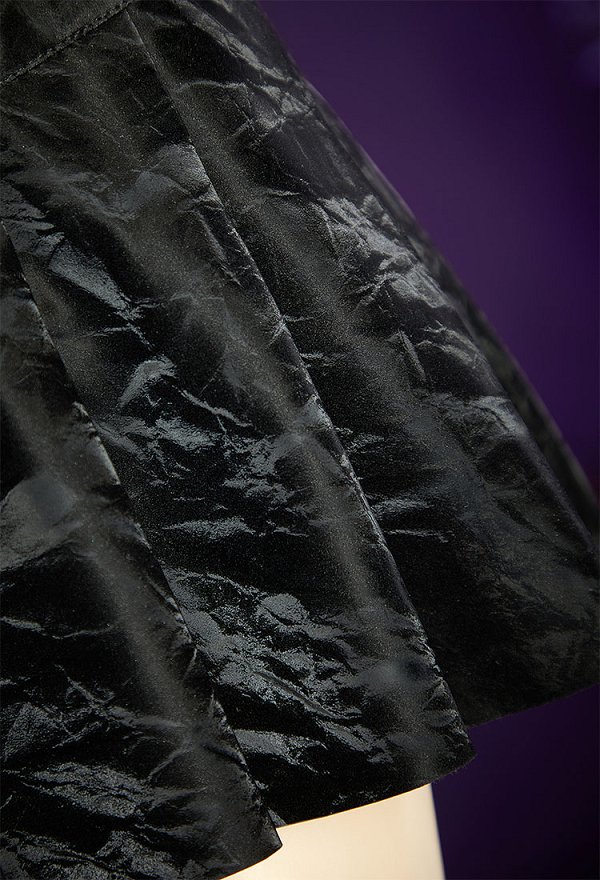 Gothic Devil Spine Set Sexy Mesh Paneled High-Slit Bodysuit with Mini Skirt