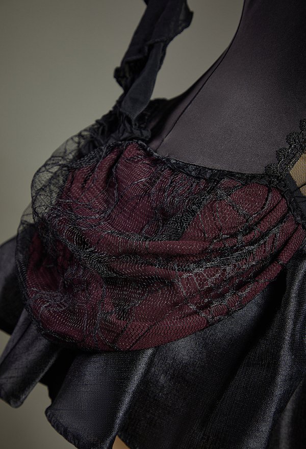 Gothic Spiderweb Dress Victorian Vampire Off-shoulder Cami Dress