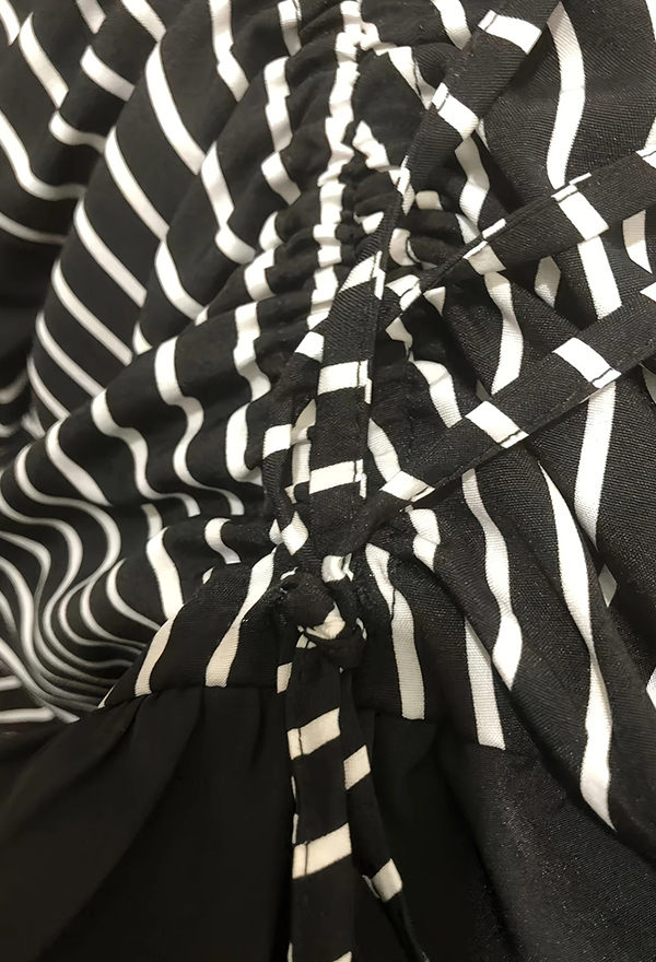 Gothic Black White Striped Irregular Skirt Dark Vintage Style Ruffled Drawstring Skirt Gothic Black White Striped Irregular Skirt Dark Vintage Style Ruffled Drawstring Skirt