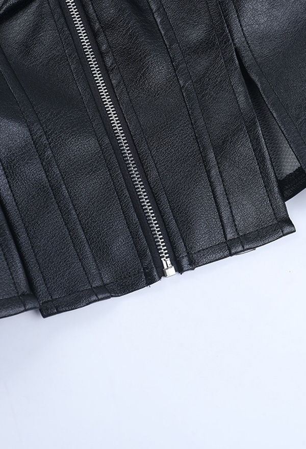 Gothic Black Zipper Split Tank Top Dark Punk Style PU Leather Sleeveless Top Gothic Black Zipper Split Tank Top Dark Punk Style PU Leather Sleeveless Top