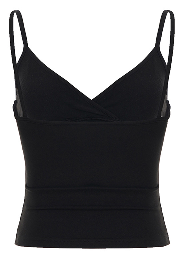 Gothic Black Vintage Style Floral Print Tank Top V-Neck Metal Buckle Camisole