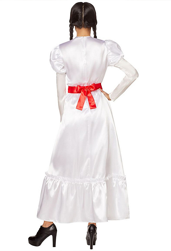 Halloween Horror Doll Dress Dark Style Gigot Sleeve Long Dress with Belt