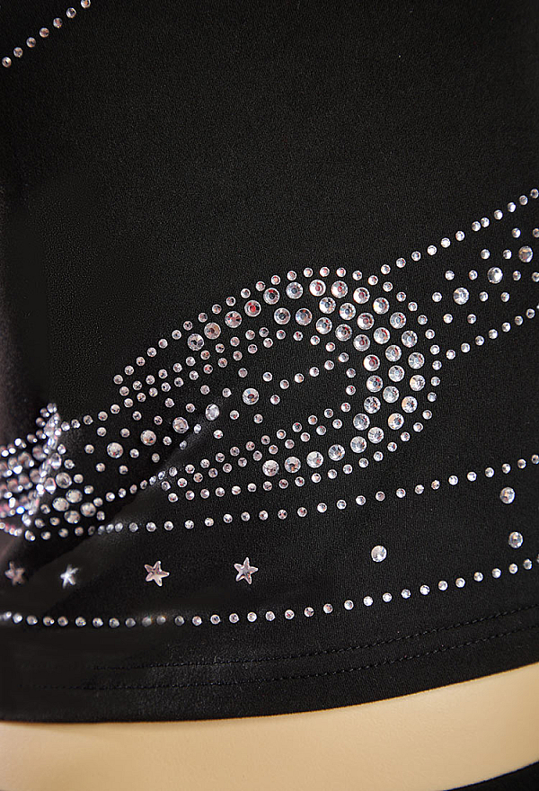 Gothic Black Rhinestone-Embellished Crop Tank Top Dark Street Style Tank Top Sleeveless Top