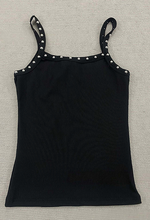 Gothic Style Black Skull Studded Tank Top Sleeveless Camisole Gothic Style Black Skull Studded Tank Top Sleeveless Camisole