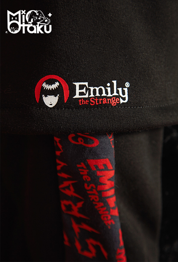 Emily the Strange Black Red My Problem Is You Print Zip Up Halloween Costume Cat Hoodie with Paw Gloves Emily the Strange Black Red My Problem Is You Print Zip Up Halloween Costume Cat Hoodie with Paw Gloves