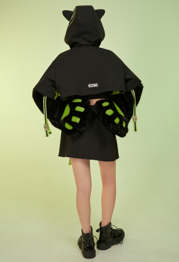 Cyberpunk Detachable Hooded Jacket Furry Cat Paw Coat Cyberpunk Detachable Hooded Jacket Furry Cat Paw Coat