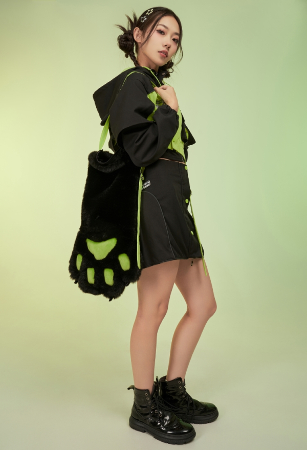 Cyberpunk Detachable Hooded Jacket Furry Cat Paw Coat Cyberpunk Detachable Hooded Jacket Furry Cat Paw Coat