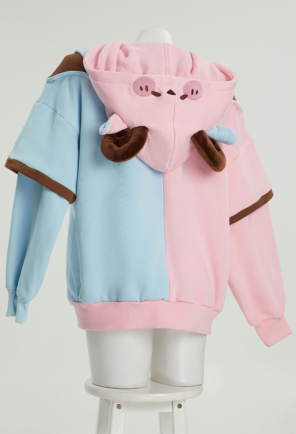 Sheep Paw Hoodie Color Clash Hoodie Daily Wear