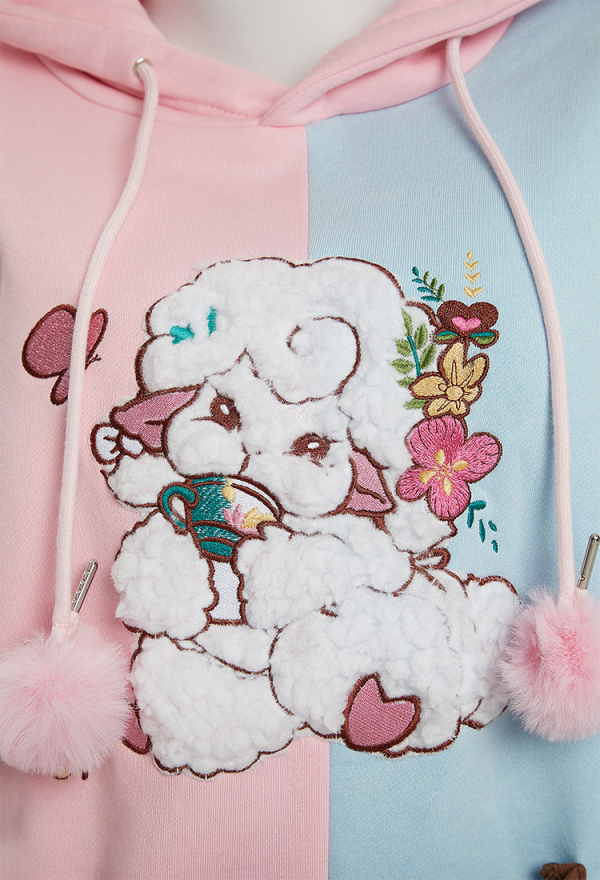 Sheep Paw Hoodie Color Clash Hoodie Daily Wear