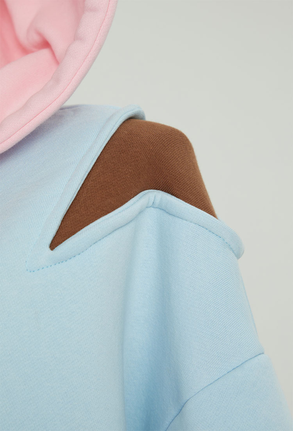 Sheep Paw Hoodie Color Clash Hoodie Daily Wear