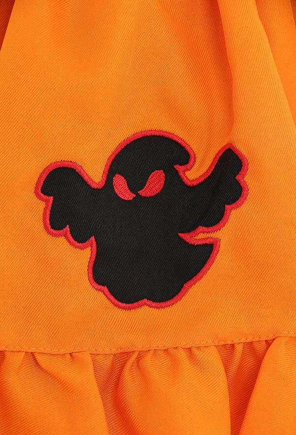Lil Pumpkin Women Gothic Halloween Ghost Print Maid Costume