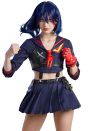 Transfer Student Ryuko Women Gothic Navy Blue Long Sleeve Shirt and Skirt Set