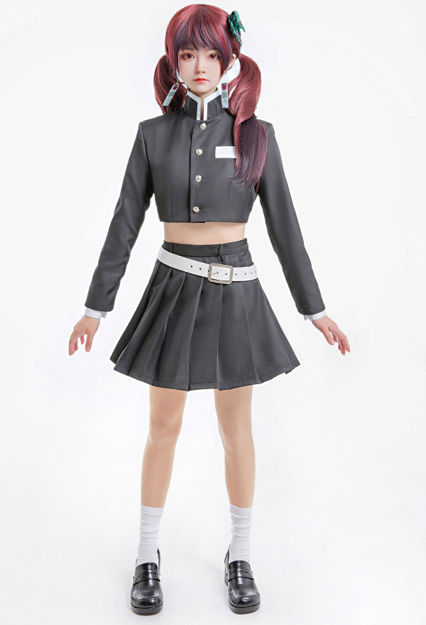 Women Gothic Black Green Plaid Japanese Student Uniform Halloween Costume Women Gothic Black Green Plaid Japanese Student Uniform Halloween Costume