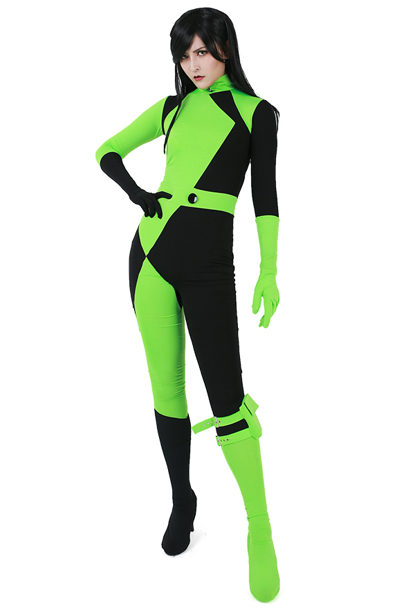 Green Menace Gothic Dazzling Party Wear Bodysuit Green and Black Spandex Long Sleeve Jumpsuit Halloween Costume Green Menace Gothic Dazzling Party Wear Bodysuit Green and Black Spandex Long Sleeve Jumpsuit Halloween Costume