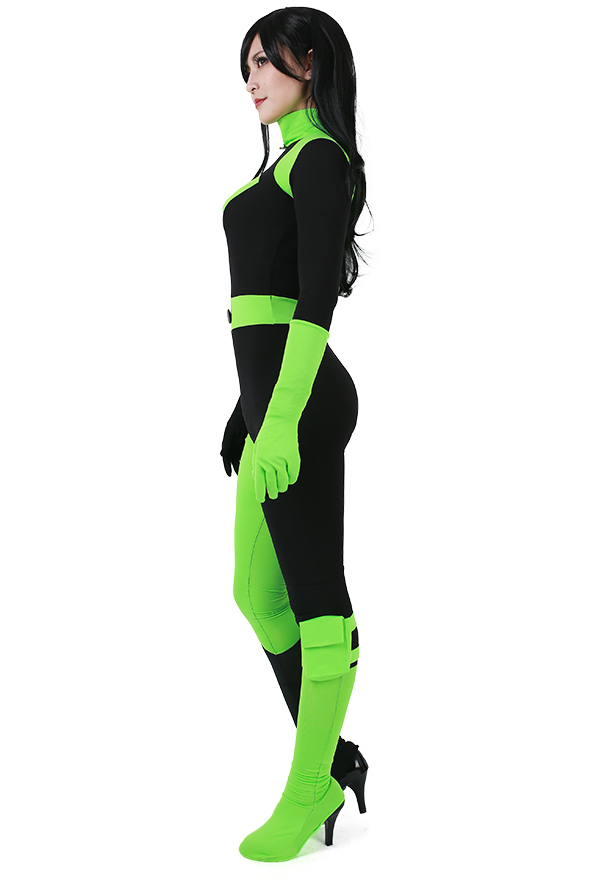 Green Menace Gothic Dazzling Party Wear Bodysuit Green and Black Spandex Long Sleeve Jumpsuit Halloween Costume Green Menace Gothic Dazzling Party Wear Bodysuit Green and Black Spandex Long Sleeve Jumpsuit Halloween Costume