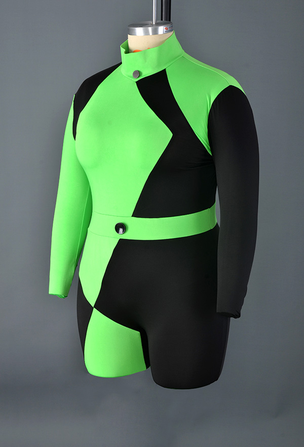 Plus Size Gothic Dazzling Party Wear Bodysuit Green and Black Spandex Long Sleeve Jumpsuit Halloween Costume Plus Size Gothic Dazzling Party Wear Bodysuit Green and Black Spandex Long Sleeve Jumpsuit Halloween Costume