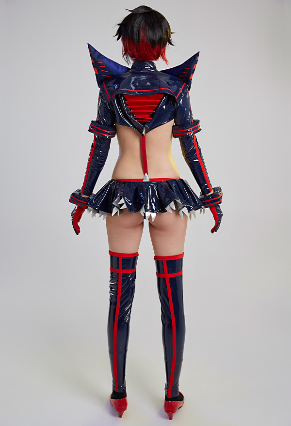 Transfer Student Ryuko Women Hallowen Long Sleeves Bodysuit with Wings and Stockings