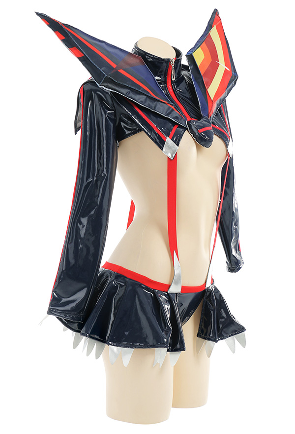 Transfer Student Ryuko Women Hallowen Long Sleeves Bodysuit with Wings and Stockings