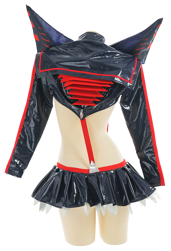 Transfer Student Ryuko Women Hallowen Long Sleeves Bodysuit with Wings and Stockings