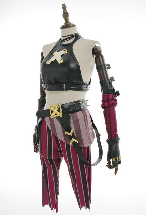 Jinx PU Leather Tank Crop Top and Shorts Halloween Costume Set Jinx PU Leather Tank Crop Top and Shorts Halloween Costume Set
