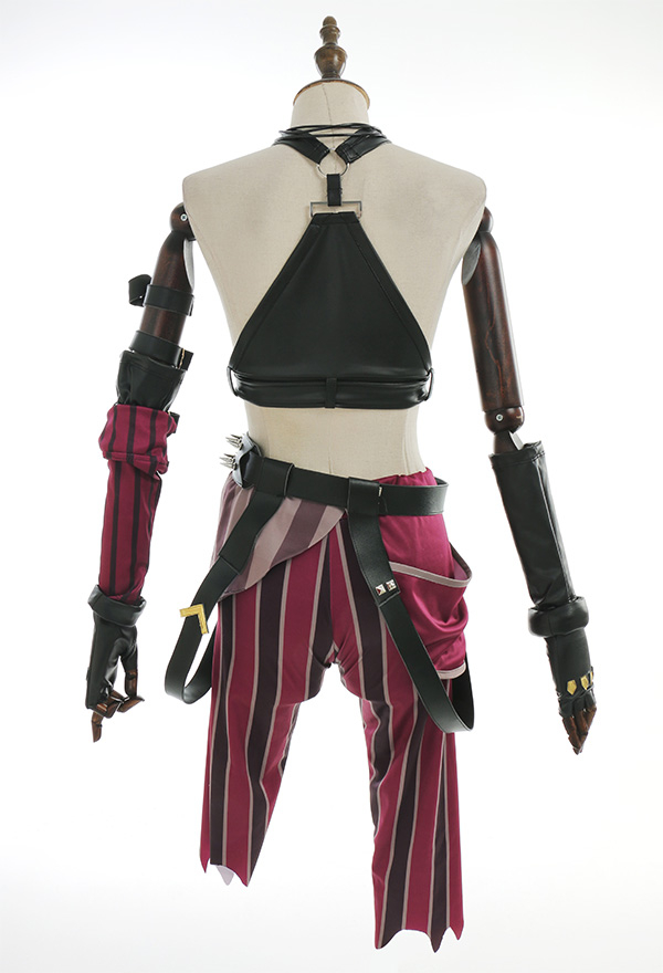 Jinx PU Leather Tank Crop Top and Shorts Halloween Costume Set Jinx PU Leather Tank Crop Top and Shorts Halloween Costume Set