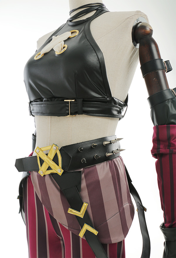 Jinx PU Leather Tank Crop Top and Shorts Halloween Costume Set Jinx PU Leather Tank Crop Top and Shorts Halloween Costume Set