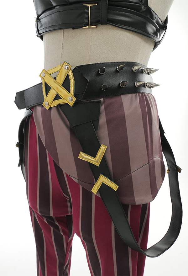 Jinx PU Leather Tank Crop Top and Shorts Halloween Costume Set Jinx PU Leather Tank Crop Top and Shorts Halloween Costume Set