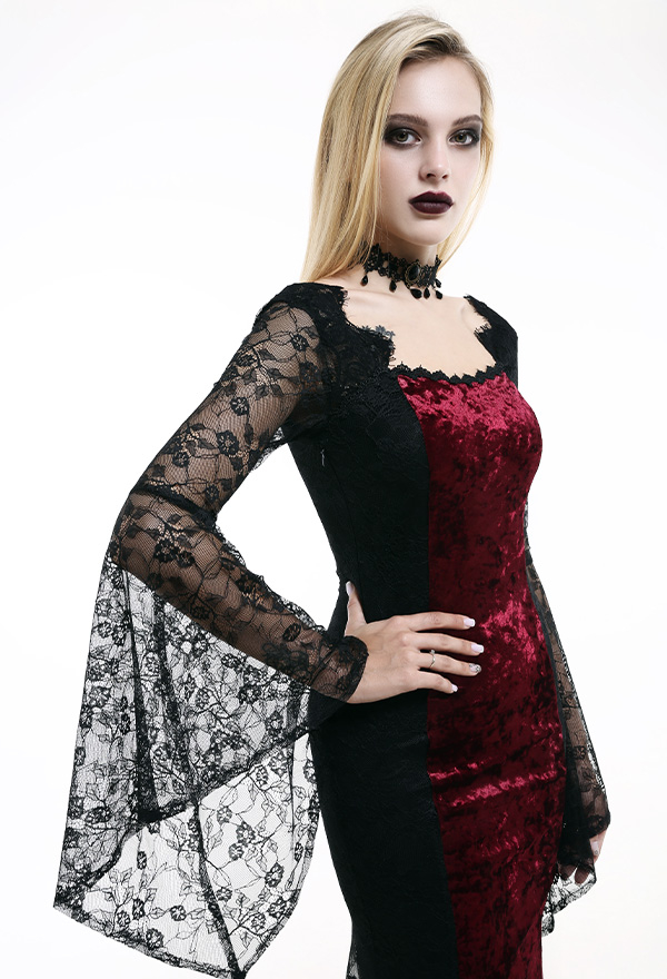 Victorian Vampire Blood Stunner Bridal Dress Gothic Vintage Red Golden Diamond Velvet Fishtail Layered Halloween Wedding Dress Victorian Vampire Blood Stunner Bridal Dress Gothic Vintage Red Golden Diamond Velvet Fishtail Layered Halloween Wedding Dress