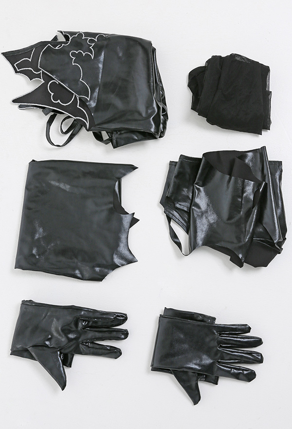 Devilicious Lover Women Black Sleeveless Top and Bottom Sexy Lingerie Set with gloves