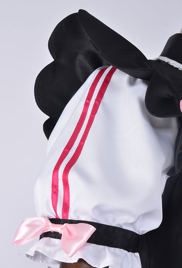 Gothic Kawaii Cartoon Maid Dress Sweet Bow Decorated Tutu Dress Halloween Cosplay Costume with Cat Ears