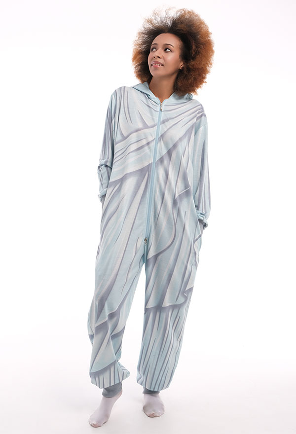 Christmas Statue of Liberty Onesies for Adults Women Home-wear Polyester Long Sleeve Comfortable Footed Pajamas