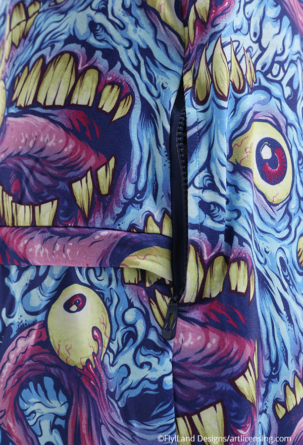 Erroneous World Women Halloween Blue Monster Print Hooded Onesie Pajama