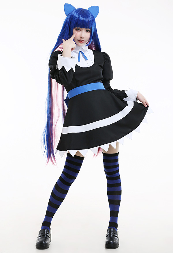 Gothic Lolita Maid Dress Dark Style Lantern Sleeves Triangle Hem Dress Halloween Costume
