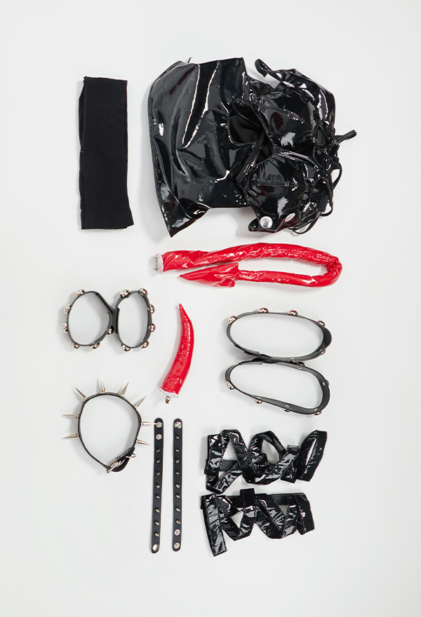 BITE ME LIGHTLY Bat Wings Demon Sexy Lingerie Set Dark Style Black Bandage Halter Bodysuit with Thigh High Socks