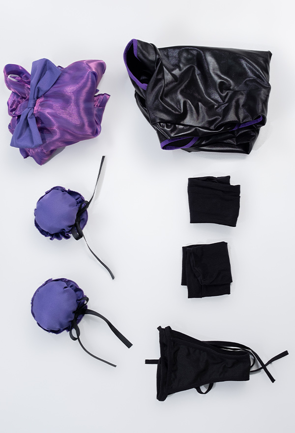 Call me Baby Women Gothic Sexy Cheongsam Style Black Purple Heart-Shaped Cutout Lingerie Dress Call me Baby Women Gothic Sexy Cheongsam Style Black Purple Heart-Shaped Cutout Lingerie Dress