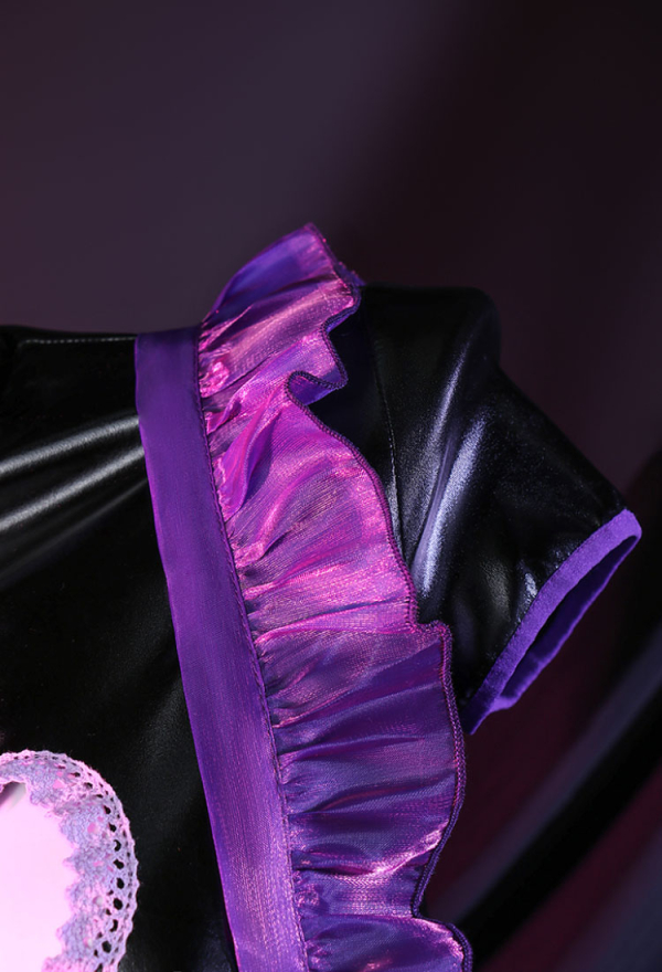 Call me Baby Women Gothic Sexy Cheongsam Style Black Purple Heart-Shaped Cutout Lingerie Dress Call me Baby Women Gothic Sexy Cheongsam Style Black Purple Heart-Shaped Cutout Lingerie Dress
