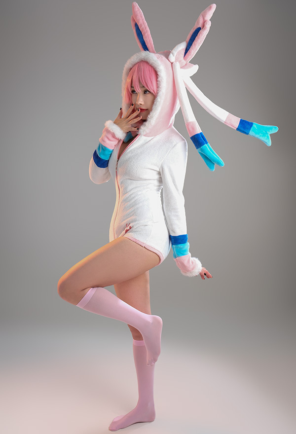 Fairy Fox Sexy Fluffy Hooded Deep V Kawaii Bodysuit Rompers with Choker and Socks Fairy Fox Sexy Fluffy Hooded Deep V Kawaii Bodysuit Rompers with Choker and Socks