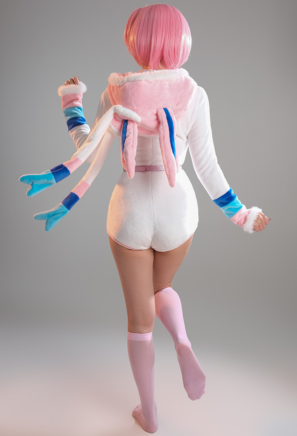 Fairy Fox Sexy Fluffy Hooded Deep V Kawaii Bodysuit Rompers with Choker and Socks Fairy Fox Sexy Fluffy Hooded Deep V Kawaii Bodysuit Rompers with Choker and Socks