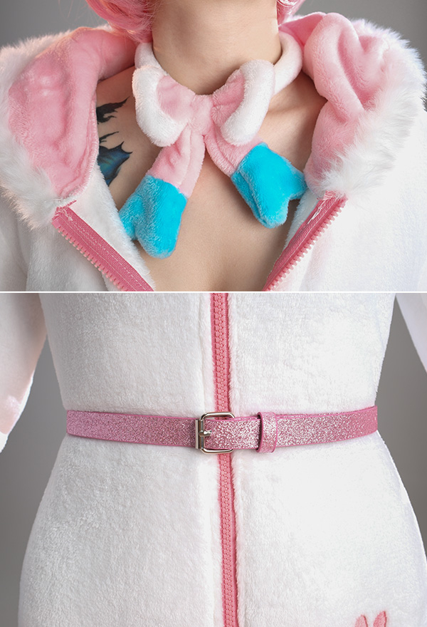 Fairy Fox Sexy Fluffy Hooded Deep V Kawaii Bodysuit Rompers with Choker and Socks Fairy Fox Sexy Fluffy Hooded Deep V Kawaii Bodysuit Rompers with Choker and Socks