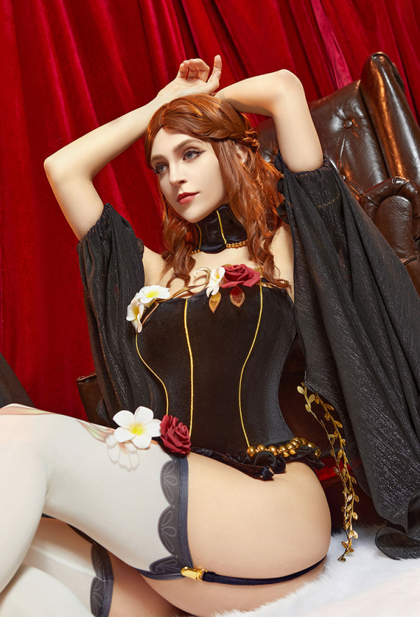 Love Poetry Black Women Medieval Vampire Sexy Rose Decorated Bodysuit Love Poetry Black Women Medieval Vampire Sexy Rose Decorated Bodysuit