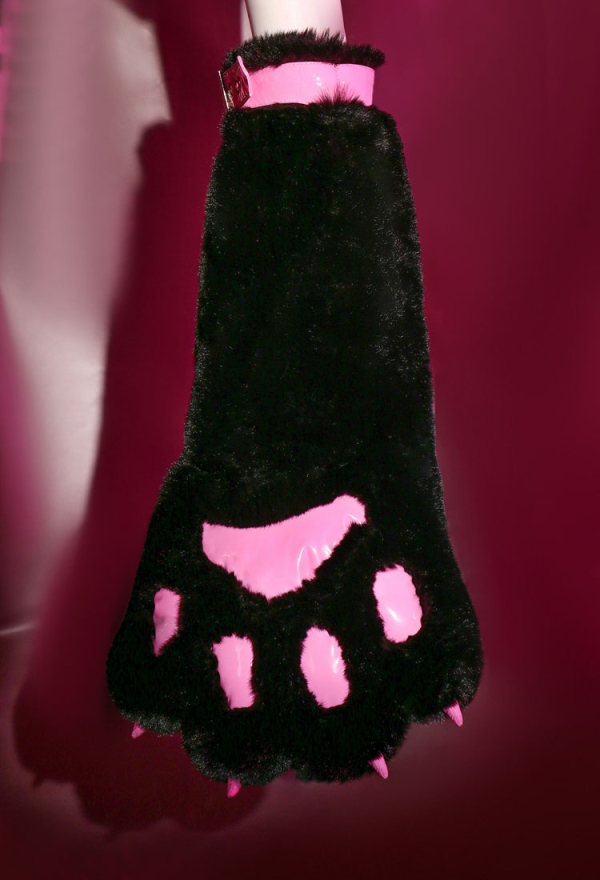 Cat Nurse Sexy Black Pink Cutout Lingerie Set Top and Panty with Detachable Paws and Thigh Socks Cat Nurse Sexy Black Pink Cutout Lingerie Set Top and Panty with Detachable Paws and Thigh Socks