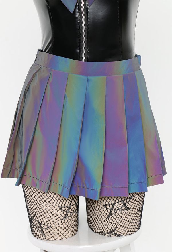 PRISM WAVE Sexy Black Reflective Laser Leather Sailor Costume Set with Collar Stockings PRISM WAVE Sexy Black Reflective Laser Leather Sailor Costume Set with Collar Stockings