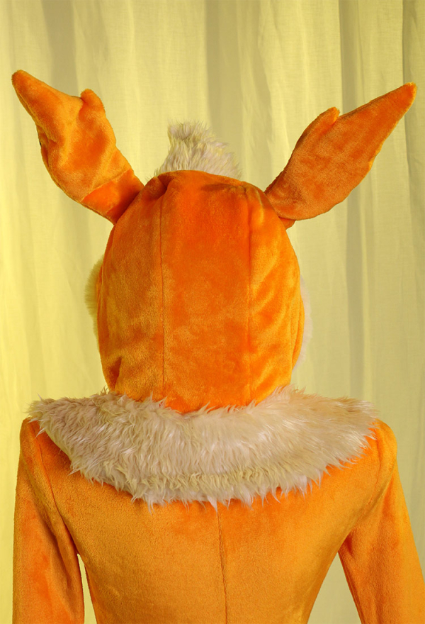 Fire Fox Red Sexy Romper Bodysuit Plush Hooded and Socks with Belt and Tail