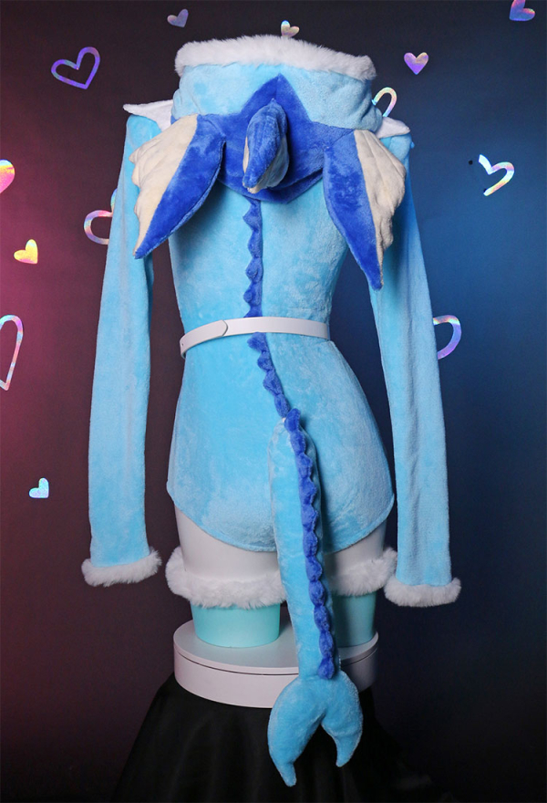 Cute Monster Fluffy Bodycon Romper Sexy Lingerie Blue Furry Hooded Bodysuit Jumpsuit Homewear with Tail Belt and Stockings Cute Monster Fluffy Bodycon Romper Sexy Lingerie Blue Furry Hooded Bodysuit Jumpsuit Homewear with Tail Belt and Stockings