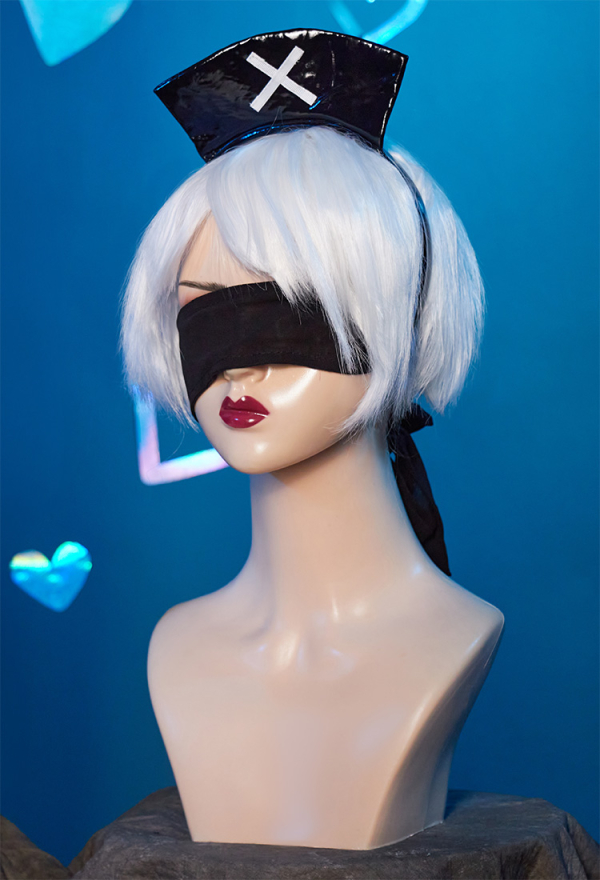 Gothic Sexy Lingerie Dress Nurse Style Uniform and Gloves with Thigh Socks and Belt