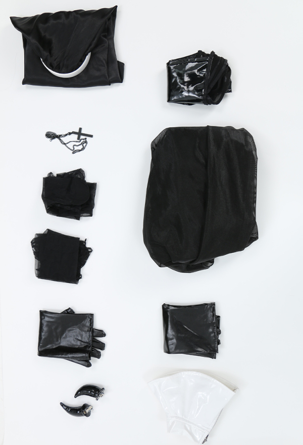 HOLY LOVE Gothic Wicked Nun Uniform Lingerie Set Black Mesh Dress with Gloves and Pantyhose HOLY LOVE Gothic Wicked Nun Uniform Lingerie Set Black Mesh Dress with Gloves and Pantyhose