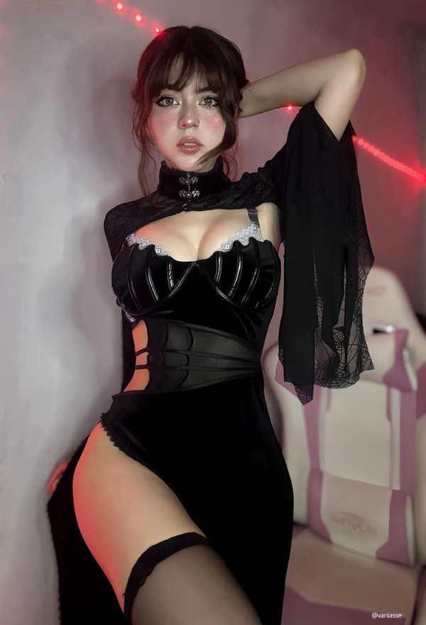 SPELL ON YOU Gothic Horror Witch Halloween Dress Black Mesh Spider Web Design Flared Sleeves Dress