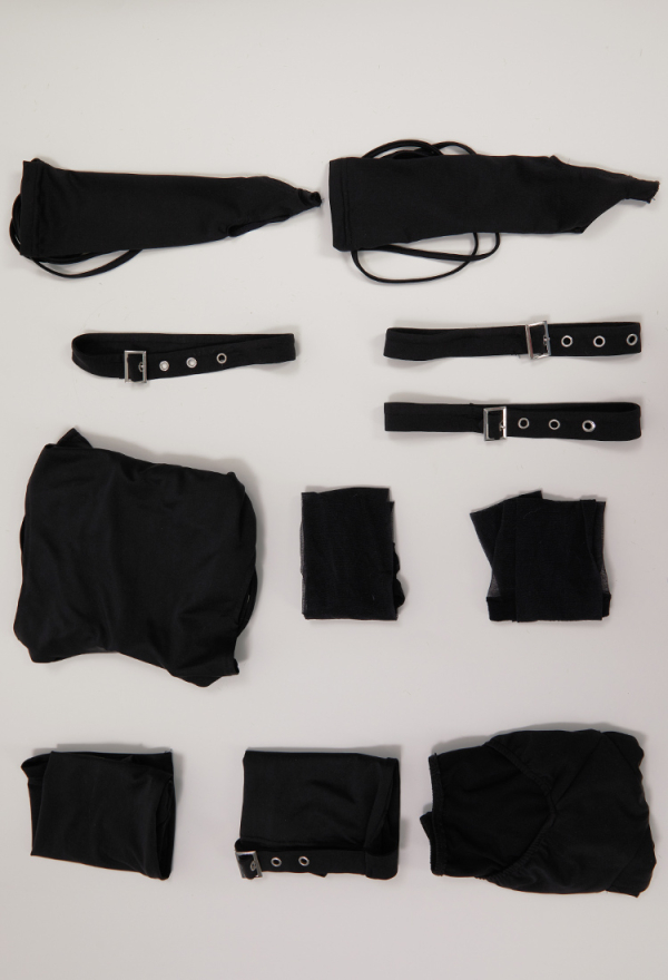 DARK BREATH Gothic Dark Ninja Theme Lingerie Set Sexy Black Ninja Set with Thigh Harness