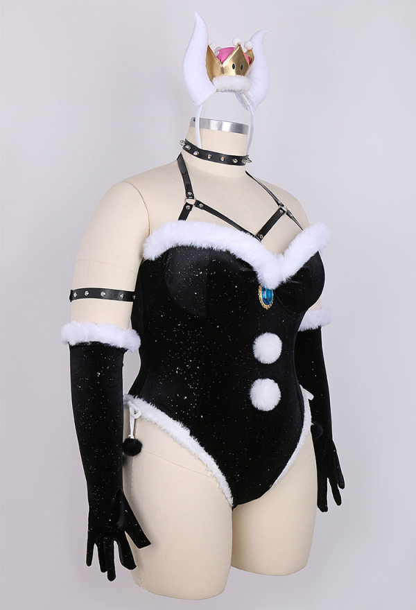 Silent Night Plus Size Gothic Christmas Sexy Lingerie Set Furry Bodysuit with Headwear Glvoes Stockings Silent Night Plus Size Gothic Christmas Sexy Lingerie Set Furry Bodysuit with Headwear Glvoes Stockings