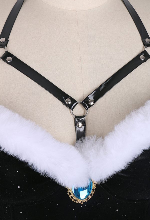 Silent Night Plus Size Gothic Christmas Sexy Lingerie Set Furry Bodysuit with Headwear Glvoes Stockings Silent Night Plus Size Gothic Christmas Sexy Lingerie Set Furry Bodysuit with Headwear Glvoes Stockings